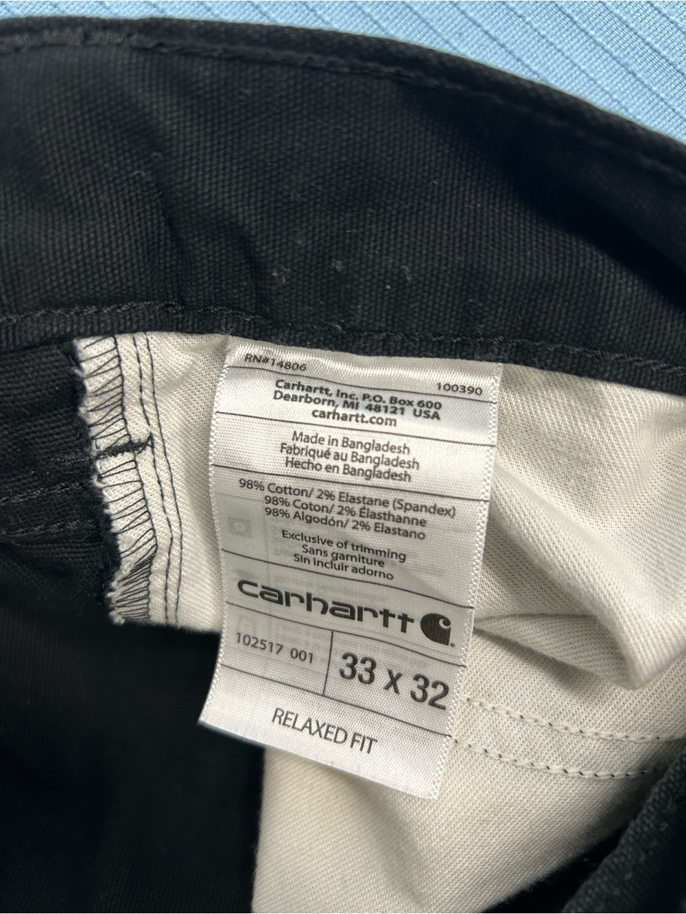 Carhartt Men's Black Chinos - Picture 4 of 4